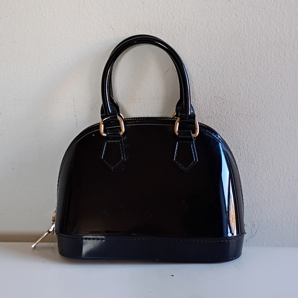 Elegant Black Patton Vegan Leather Handbag